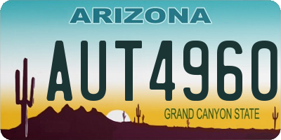 AZ license plate AUT4960