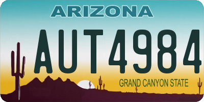 AZ license plate AUT4984