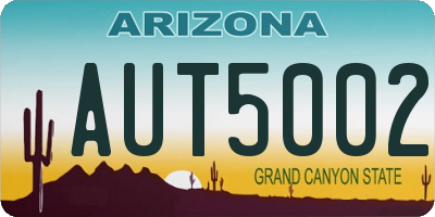 AZ license plate AUT5002