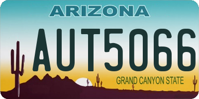 AZ license plate AUT5066