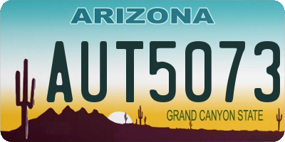 AZ license plate AUT5073