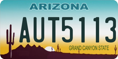 AZ license plate AUT5113