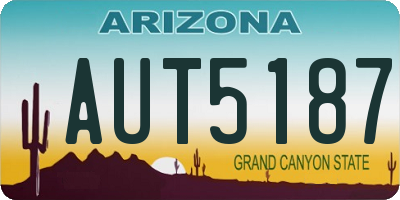 AZ license plate AUT5187