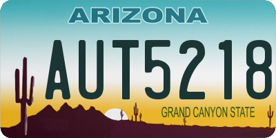 AZ license plate AUT5218