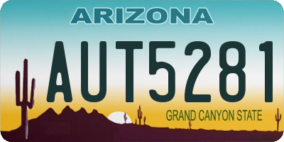 AZ license plate AUT5281
