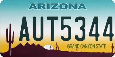AZ license plate AUT5344