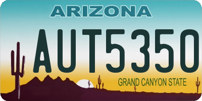 AZ license plate AUT5350
