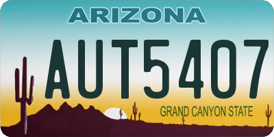 AZ license plate AUT5407