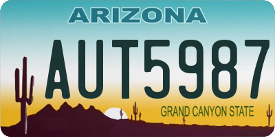 AZ license plate AUT5987