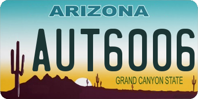 AZ license plate AUT6006