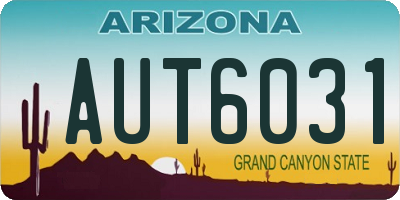 AZ license plate AUT6031