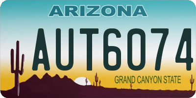 AZ license plate AUT6074