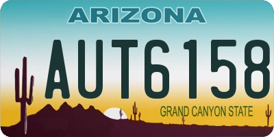 AZ license plate AUT6158