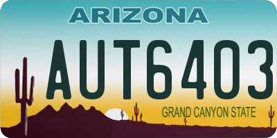 AZ license plate AUT6403