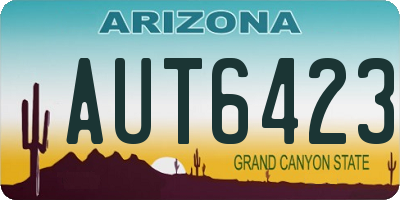 AZ license plate AUT6423