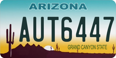 AZ license plate AUT6447