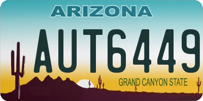 AZ license plate AUT6449