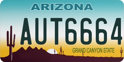 AZ license plate AUT6664