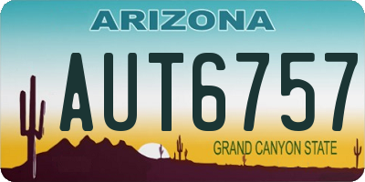 AZ license plate AUT6757