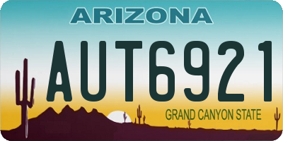 AZ license plate AUT6921