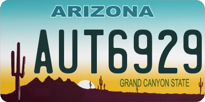 AZ license plate AUT6929