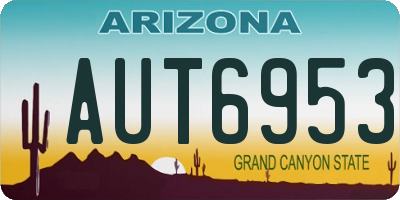 AZ license plate AUT6953