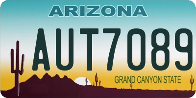 AZ license plate AUT7089