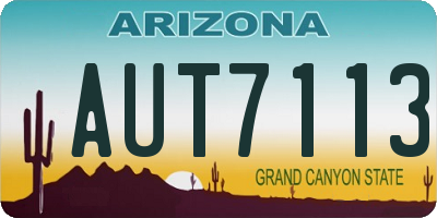 AZ license plate AUT7113