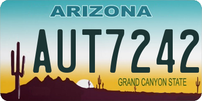AZ license plate AUT7242