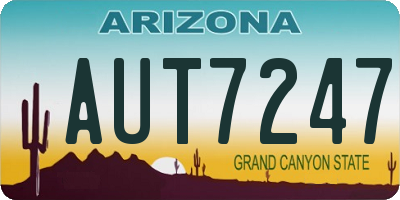 AZ license plate AUT7247