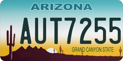 AZ license plate AUT7255