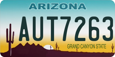 AZ license plate AUT7263