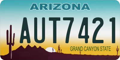 AZ license plate AUT7421