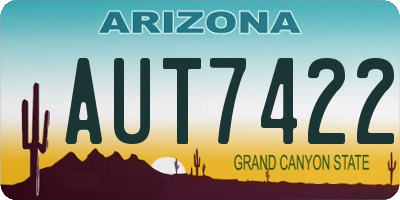 AZ license plate AUT7422