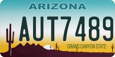 AZ license plate AUT7489