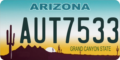 AZ license plate AUT7533
