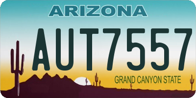 AZ license plate AUT7557
