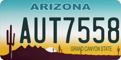 AZ license plate AUT7558