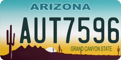 AZ license plate AUT7596