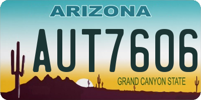 AZ license plate AUT7606