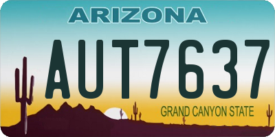 AZ license plate AUT7637