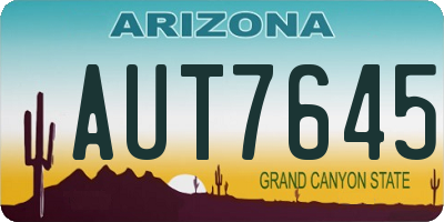 AZ license plate AUT7645