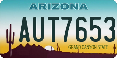 AZ license plate AUT7653