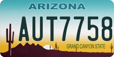 AZ license plate AUT7758