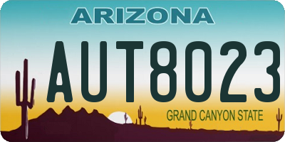 AZ license plate AUT8023