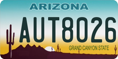 AZ license plate AUT8026