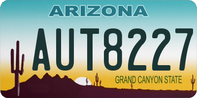 AZ license plate AUT8227