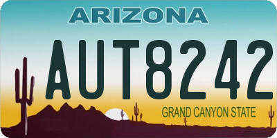 AZ license plate AUT8242