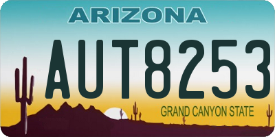 AZ license plate AUT8253