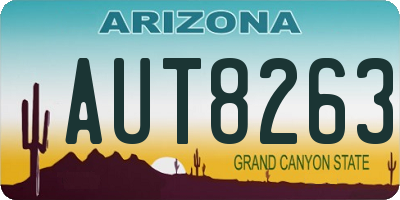 AZ license plate AUT8263